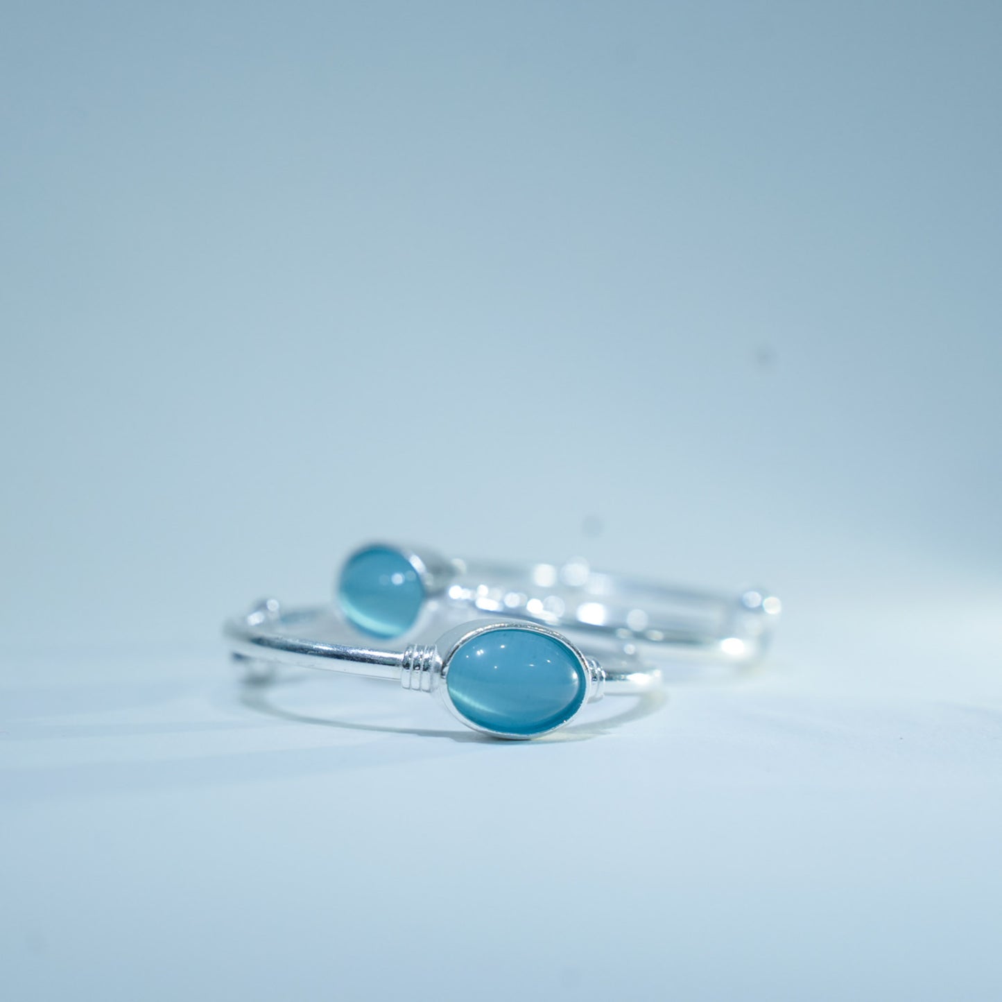 sky blue stone silver kada pair for kids – elegant & stunning