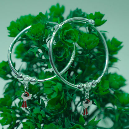 Silver Kada Pair for Kids with Chhota Bheem Charm