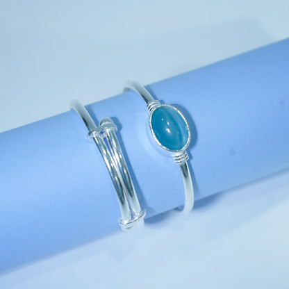 Sky Blue Stone Silver Kada Pair for Kids – Elegant & Stunning