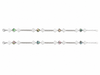 Abalone Shell & CZ Pave Diamond Link Double Chain Anklet in 925 Silver
