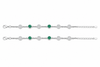 Green Malachite MOP & CZ Round Disc Link Chain Anklet in 925 Silver