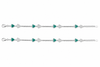 Green MOP & CZ Triangle Link Chain Anklet in 925 Silver