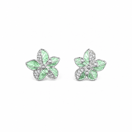 Floral Cluster Stud Earrings in 925 Sterling Silver - Shyni Jewelry