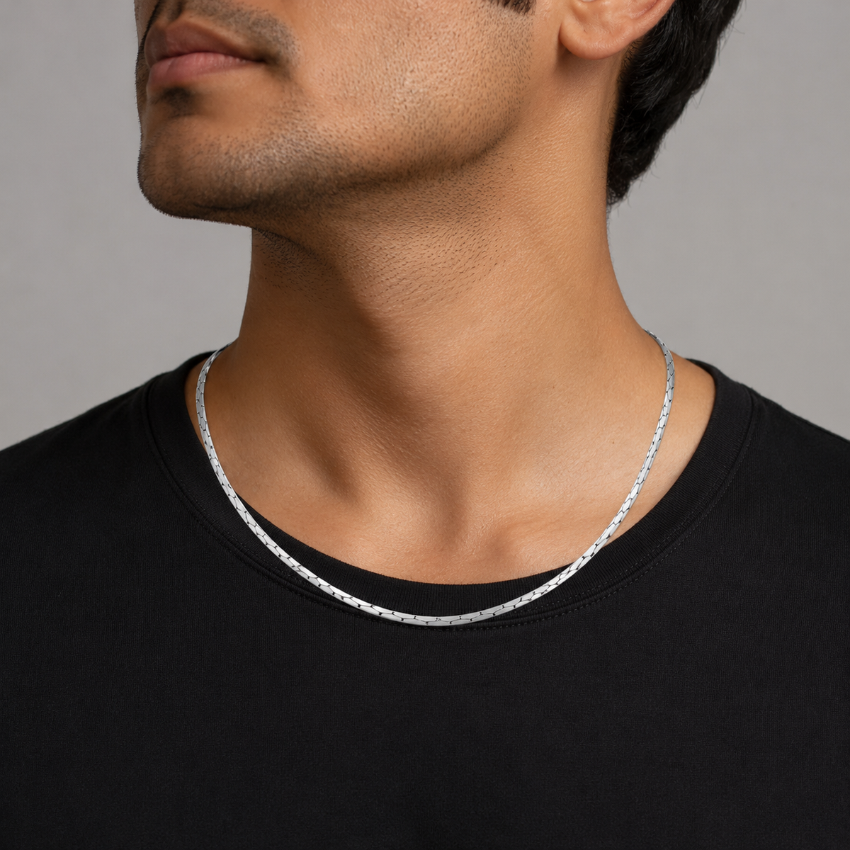 Men's Cubic Link Chain Necklace | 925 Sterling Silver - Shyni Jewelry
