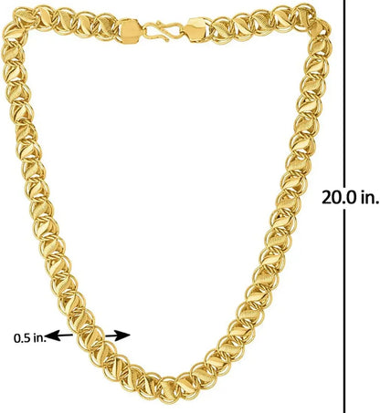 Shyni Lotus Majesty - Heavy Golden Lotus Chain for Men
