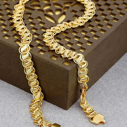 Shyni Lotus Majesty - Heavy Golden Lotus Chain for Men