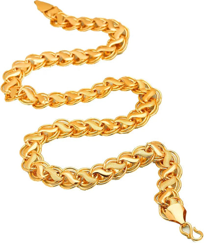 Shyni Lotus Majesty - Heavy Golden Lotus Chain for Men