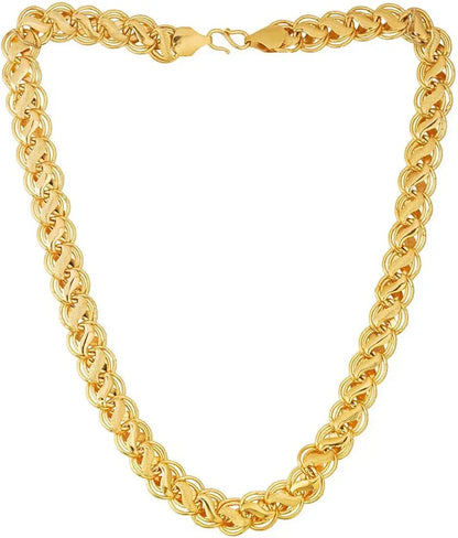 Shyni Lotus Majesty - Heavy Golden Lotus Chain for Men