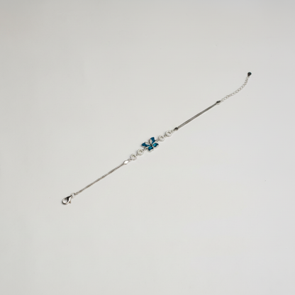 Aqua Butterfly Crystal Bracelet - Photo 1