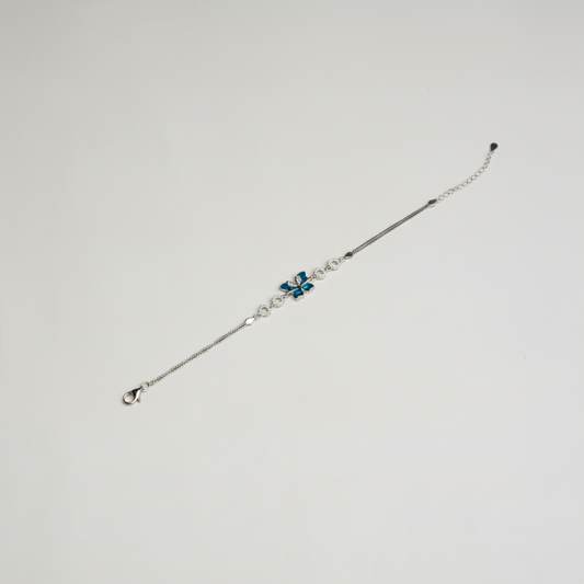 Aqua Butterfly Crystal Bracelet - Photo 1