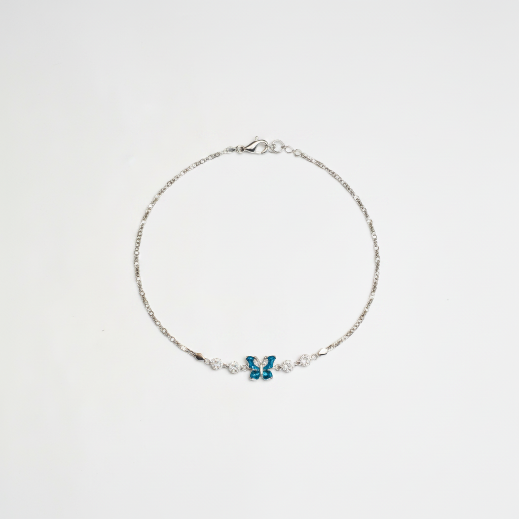 Aqua Butterfly Crystal Bracelet - Photo 2
