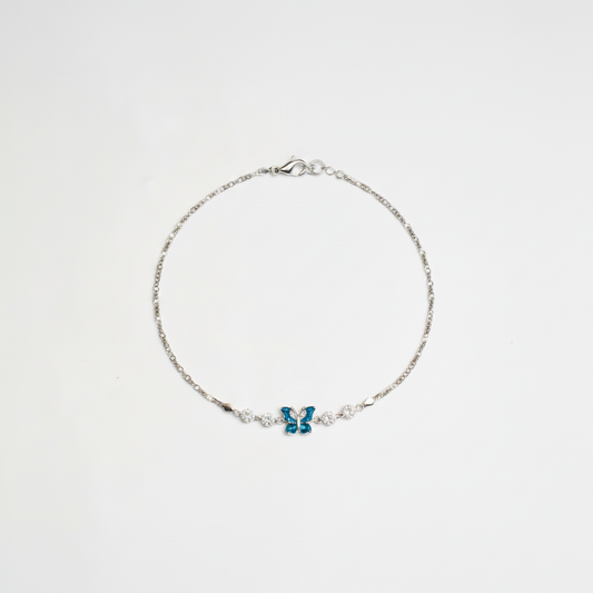 Aqua Butterfly Crystal Bracelet - Photo 2