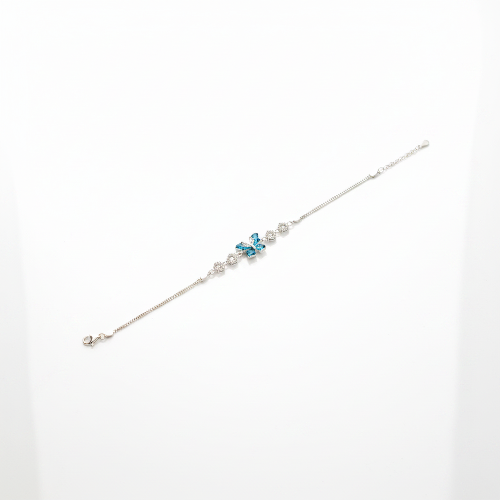 aqua butterfly crystal bracelet - photo 4