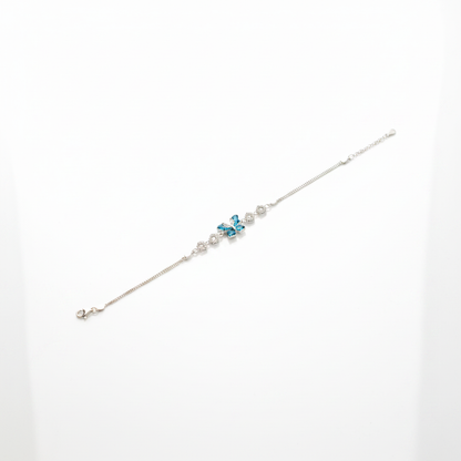 Aqua Butterfly Crystal Bracelet - Photo 4
