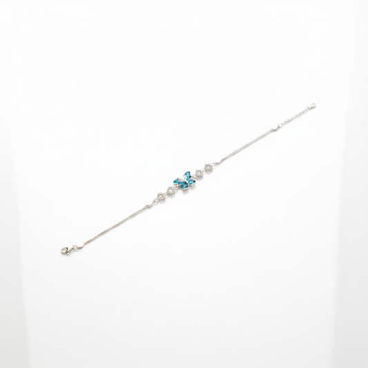 Aqua Butterfly Crystal Bracelet - Photo 4