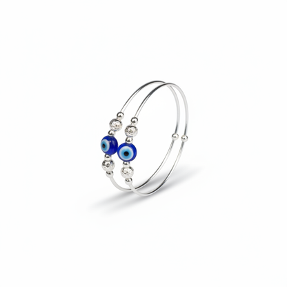 Baby Evil Eye Carved Bead Kada - Photo 5