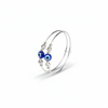 Baby Blue Evil Eye Floral Carved Silver Bead Kada Set