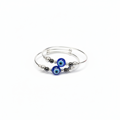 Baby Evil Eye Hematite Kada - Photo 1