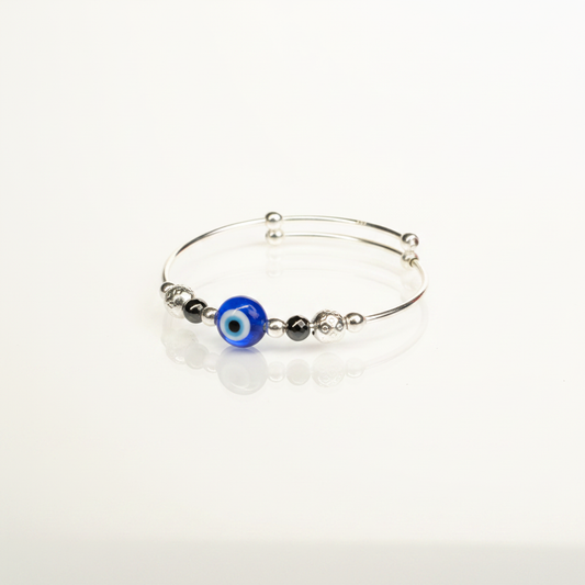 Baby Evil Eye Hematite Kada - Photo 2
