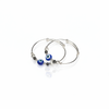 Baby Blue Evil Eye Grey Hematite & Silver Bead Kada Set