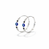 Baby Blue Evil Eye Multi-Wire Black Hematite Silver Kada Set