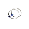 Baby Blue Evil Eye & Black Hematite Bead Triple Wire Kada Set