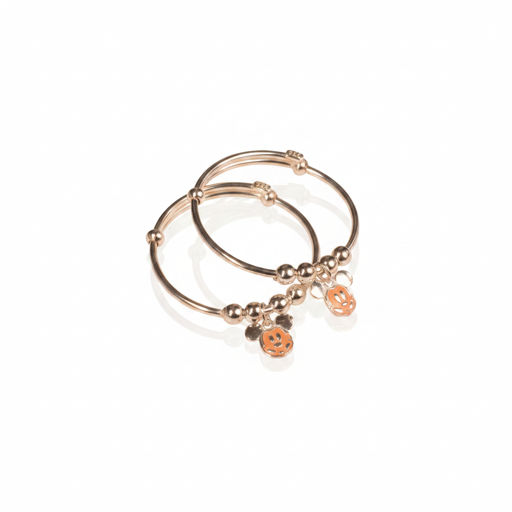 baby mickey rose gold kada set - photo 2