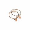 Baby Mickey Mouse Rose Gold Charm Silver Kada Set