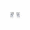 Round CZ Solitaire Stud Earrings in 925 Silver | 4-Prong Setting