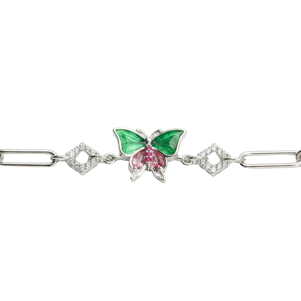 emerald butterfly charm bracelet - photo 3