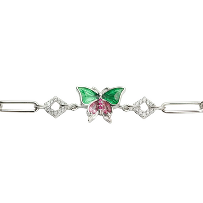 Emerald Butterfly Charm Bracelet - Photo 3