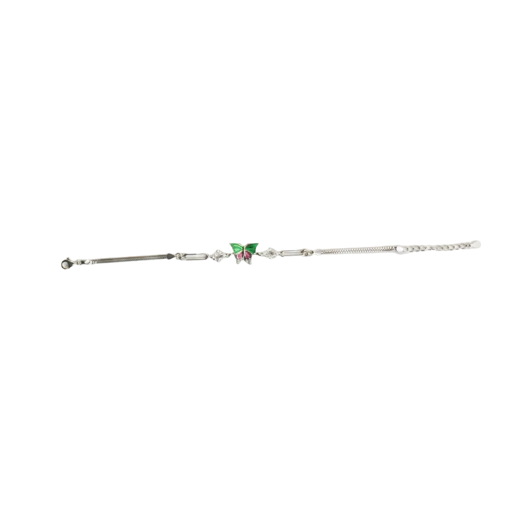Emerald Butterfly Charm Bracelet - Photo 6