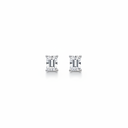 Emerald CZ Stud Earrings - Photo 1