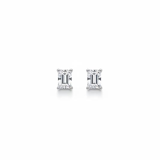 Emerald CZ Stud Earrings - Photo 1