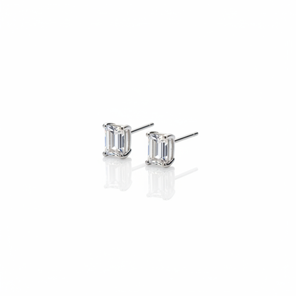 Emerald CZ Stud Earrings - Photo 2