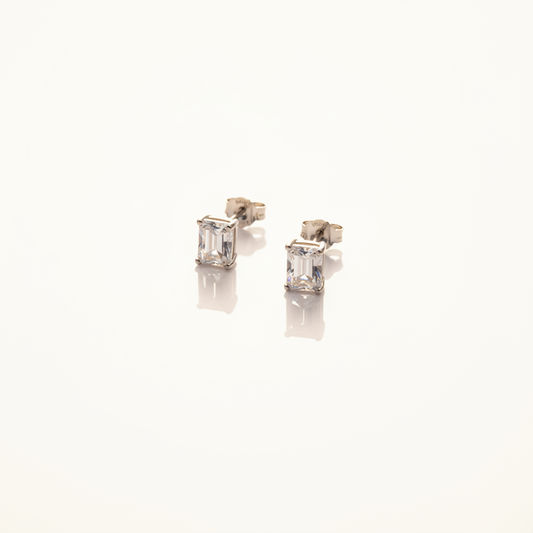 Emerald CZ Stud Earrings - Photo 5