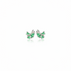 Mint Green Enamel Ginkgo Leaf Ear Jacket Earrings in 925 Silver
