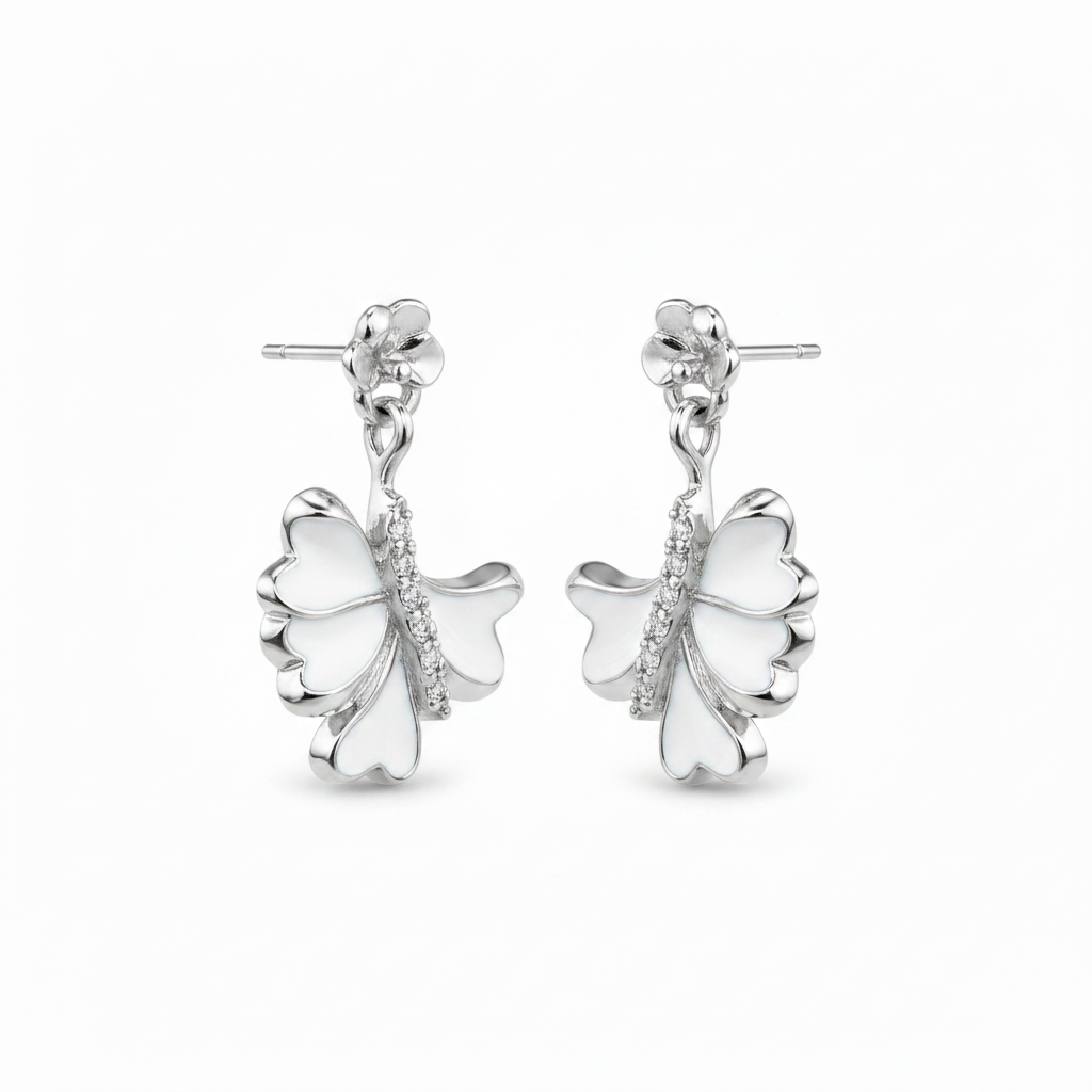 ginkgo earrings - 45 angle