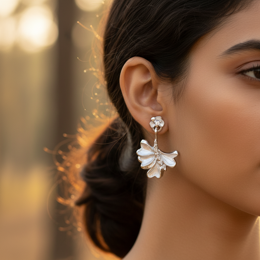 ginkgo earrings - lifestyle