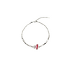 Pink Enamel Butterfly Double Chain Bracelet in 925 Silver