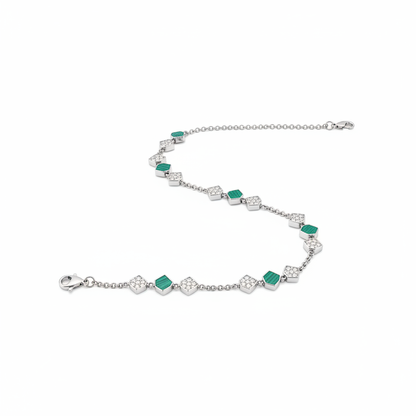 Malachite Anklet - 45 Angle