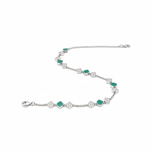 Malachite Anklet - 45 Angle