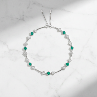 Malachite Anklet - Flat Lay