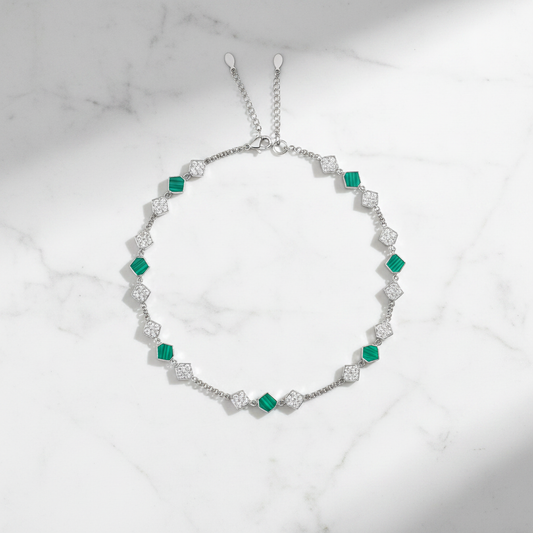 Malachite Anklet - Flat Lay