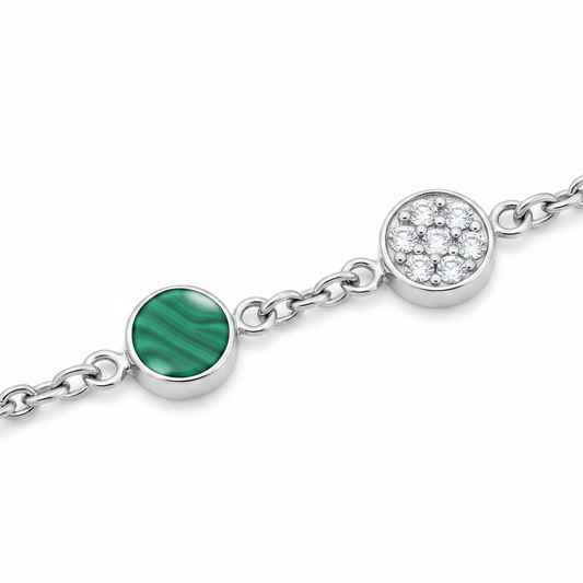 Malachite Round Anklet - Close Up