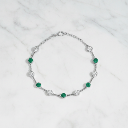 Malachite Round Anklet - Flat Lay