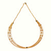 Gold Tone Multi-Strand CNC Textured Wire & Ball Bead Necklace in 925 Silver