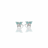 Pastel Blue Enamel Butterfly Stud Earrings in 925 Silver
