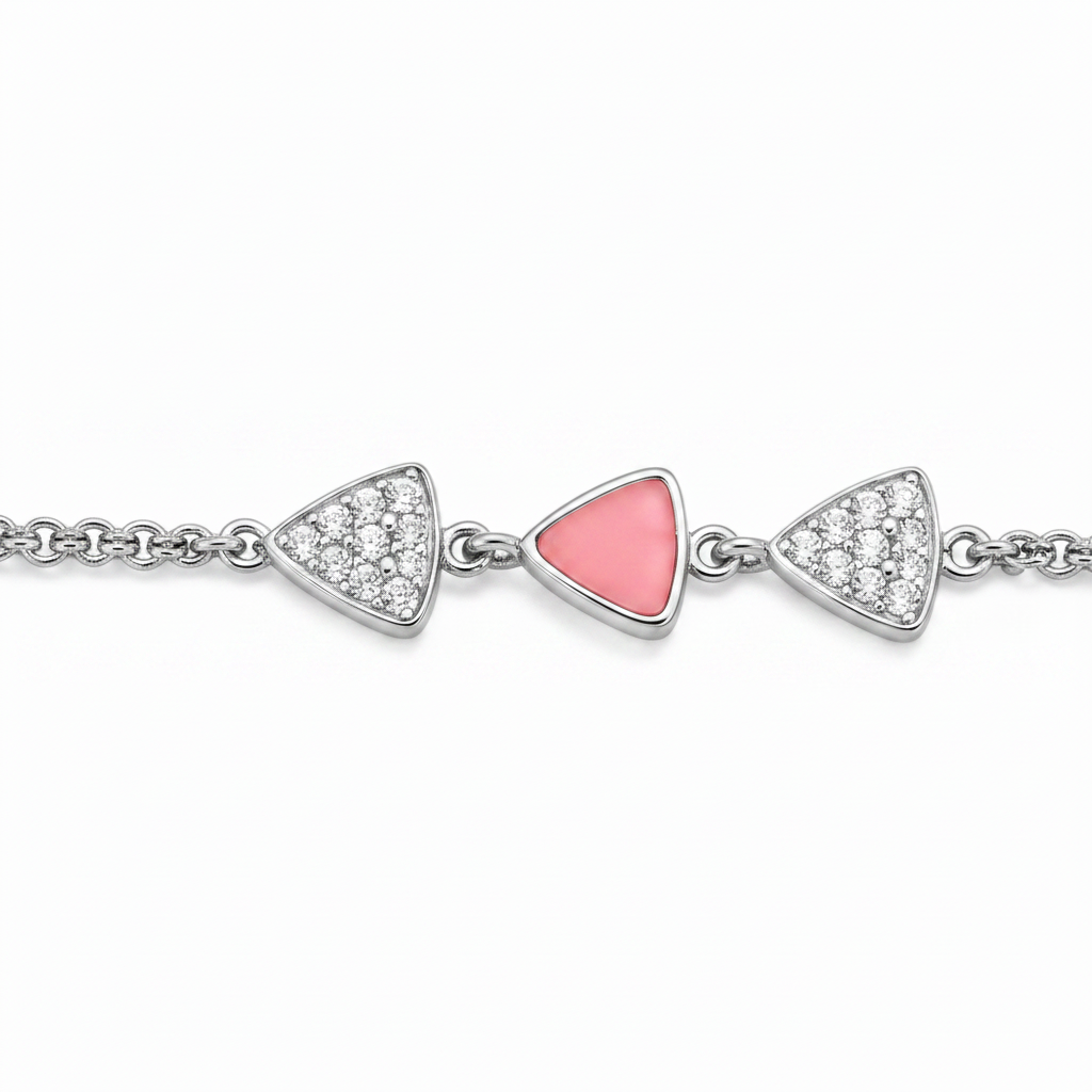 pink anklet - close up