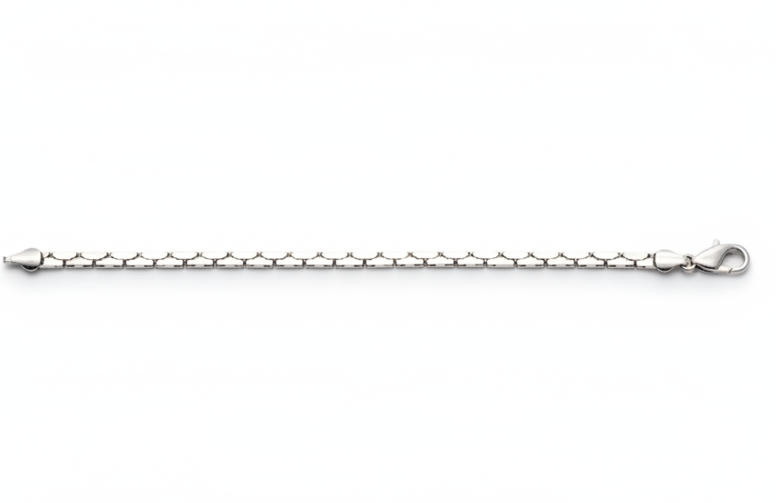 men's rhodium-plated cubic bracelet | premium silver finish
